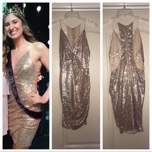 ROSE GOLD SEQUIN DRESS!